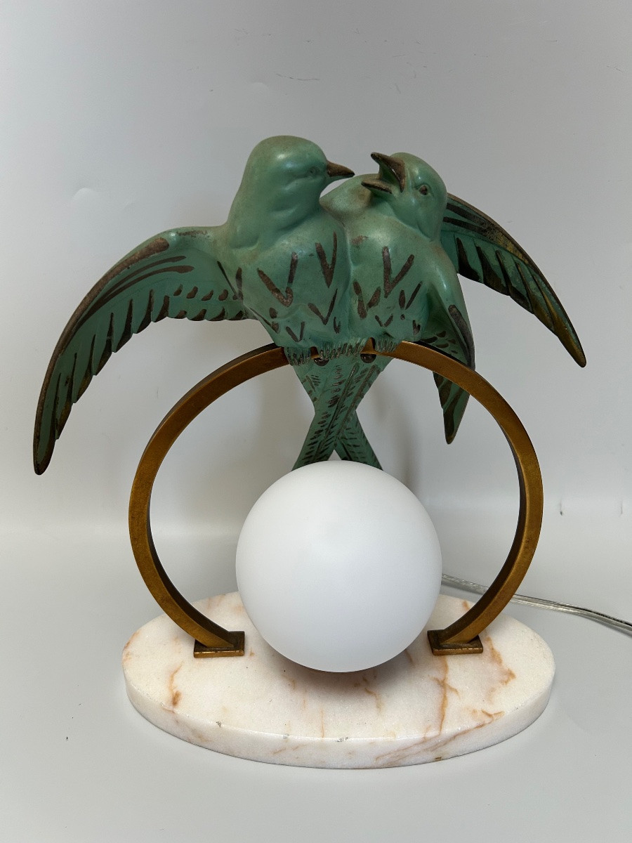 Art Deco Nightlight Attributed To H.de Vramy-photo-1