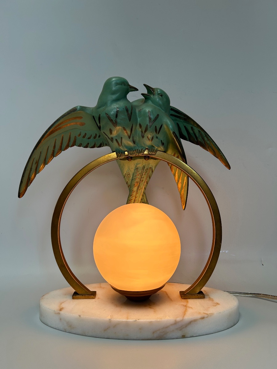 Art Deco Nightlight Attributed To H.de Vramy-photo-3