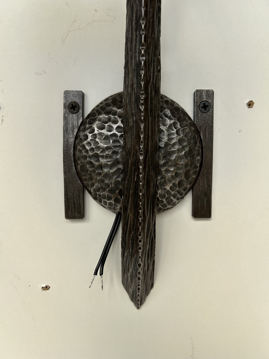 Pair Of Art Deco Sconces By Muller Frères Luneville-photo-4