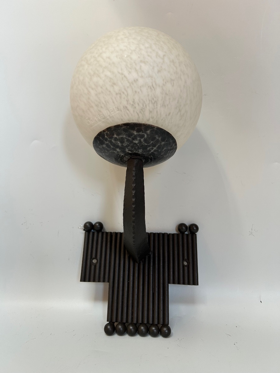 Schneider Pair Of Art Deco Wall Lights-photo-3