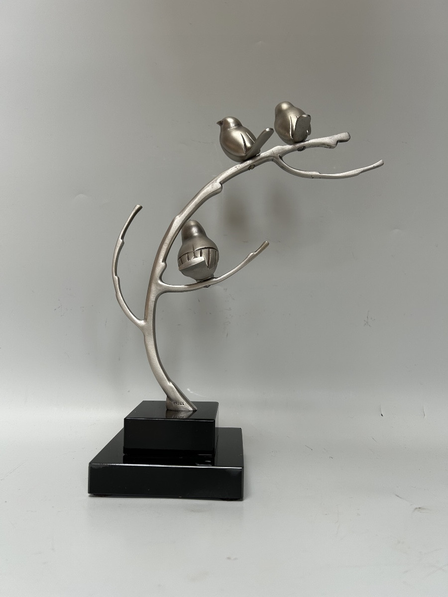 Art Deco Sculpture In Silver-plated Bronze-photo-2