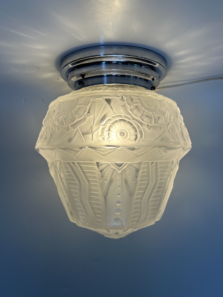 Muller Frères Luneville Art Deco Ceiling Light-photo-2