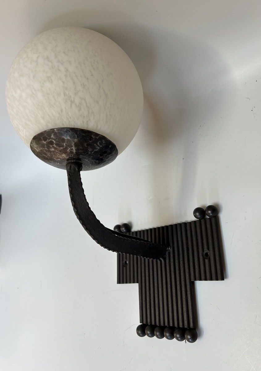 Schneider Pair Of Art Deco Sconces-photo-4