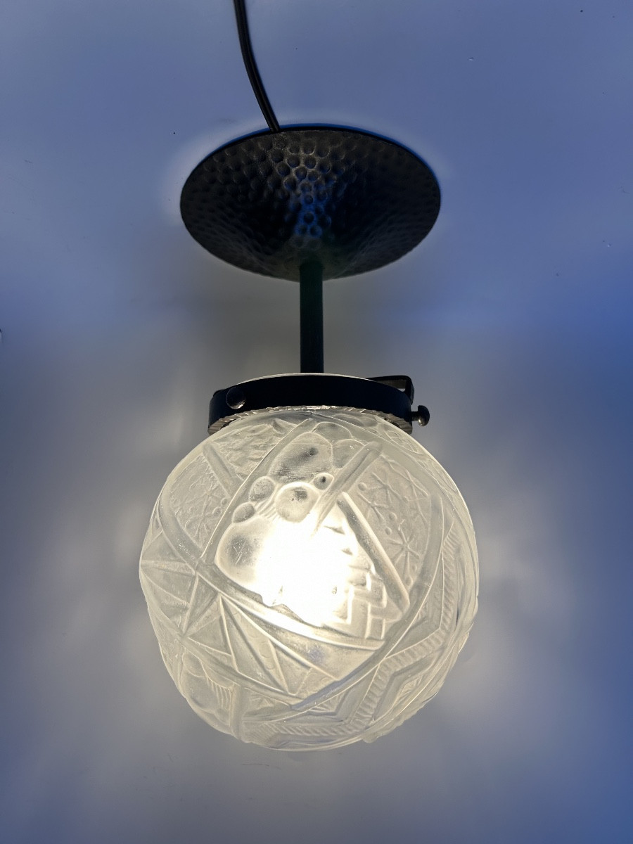 Muller frères luneville suspension art déco -photo-2
