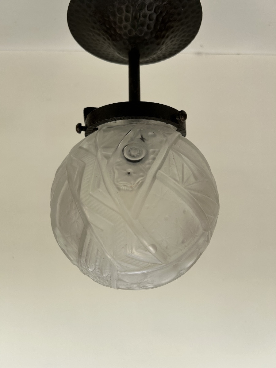 Muller frères luneville suspension art déco -photo-3