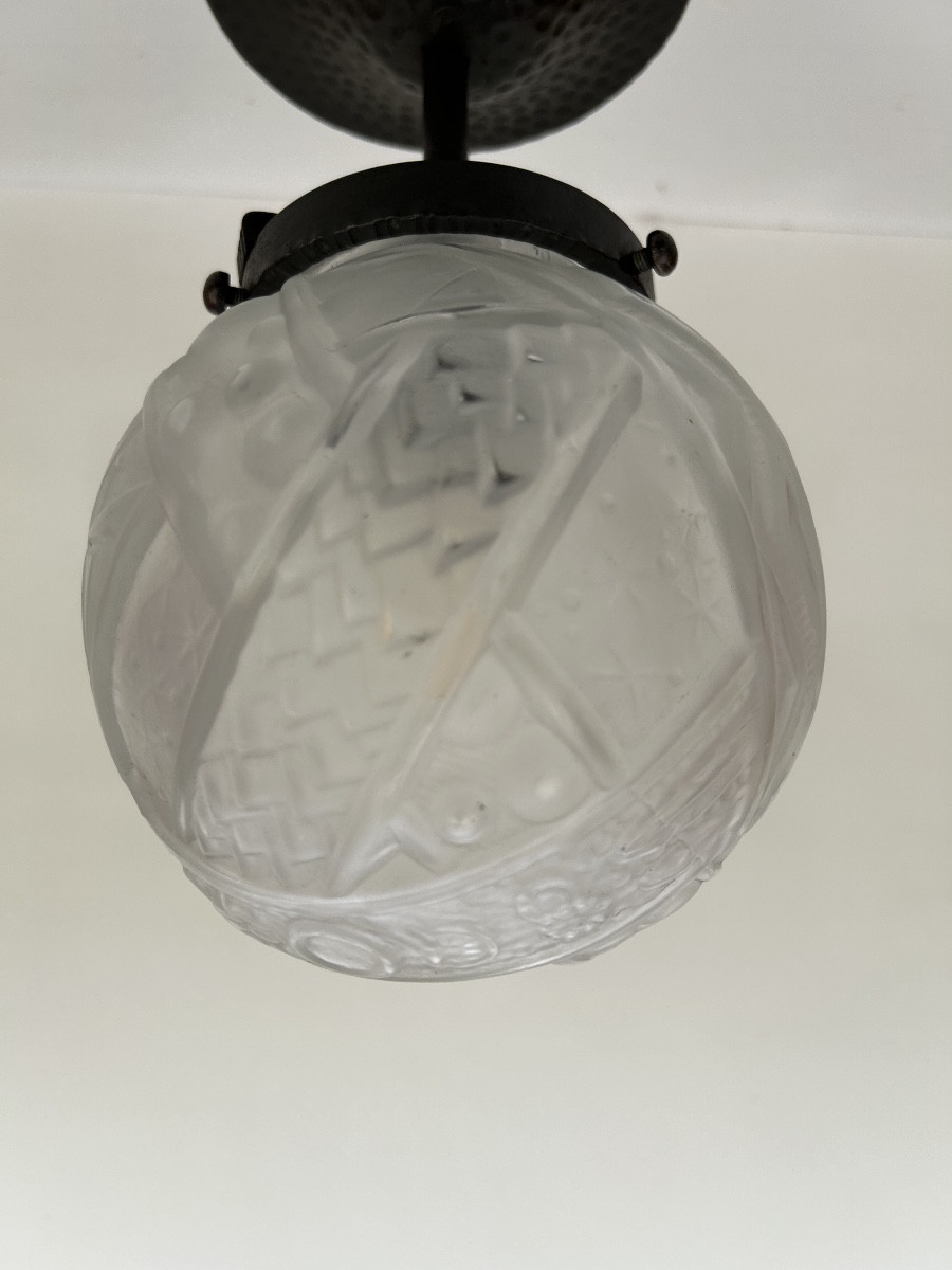 Muller frères luneville suspension art déco -photo-4
