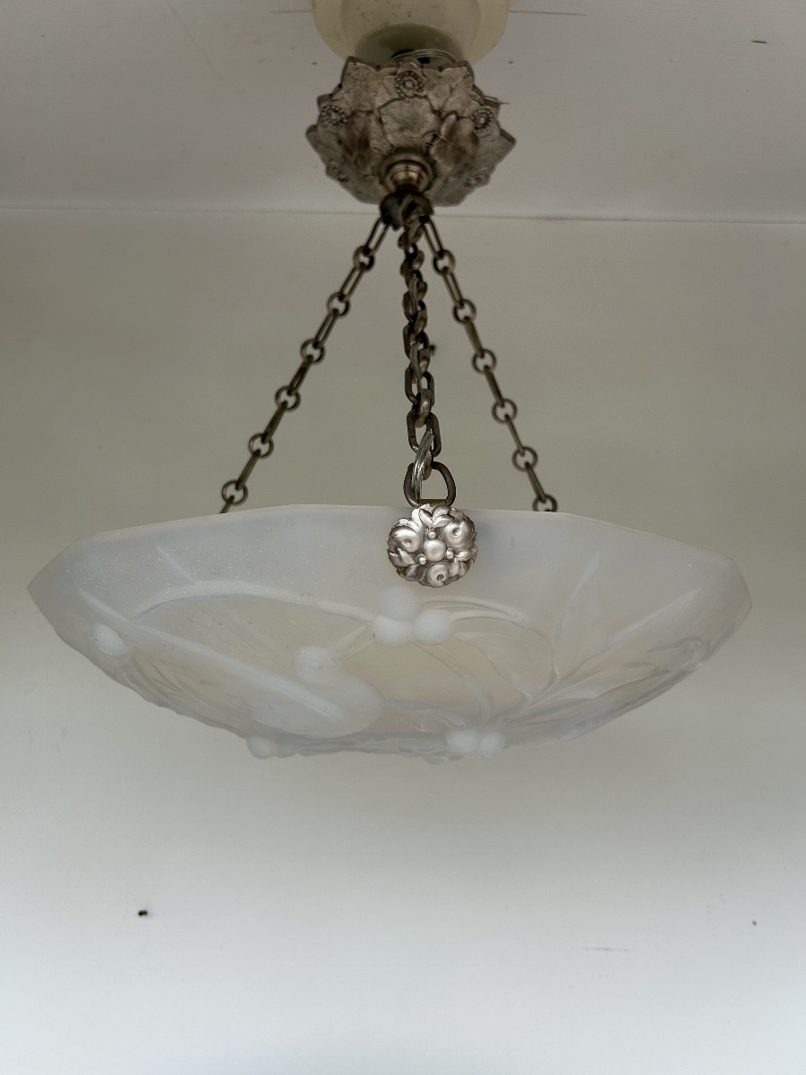 Opalescent Art Deco Hanging Lamp By Verlux-photo-2