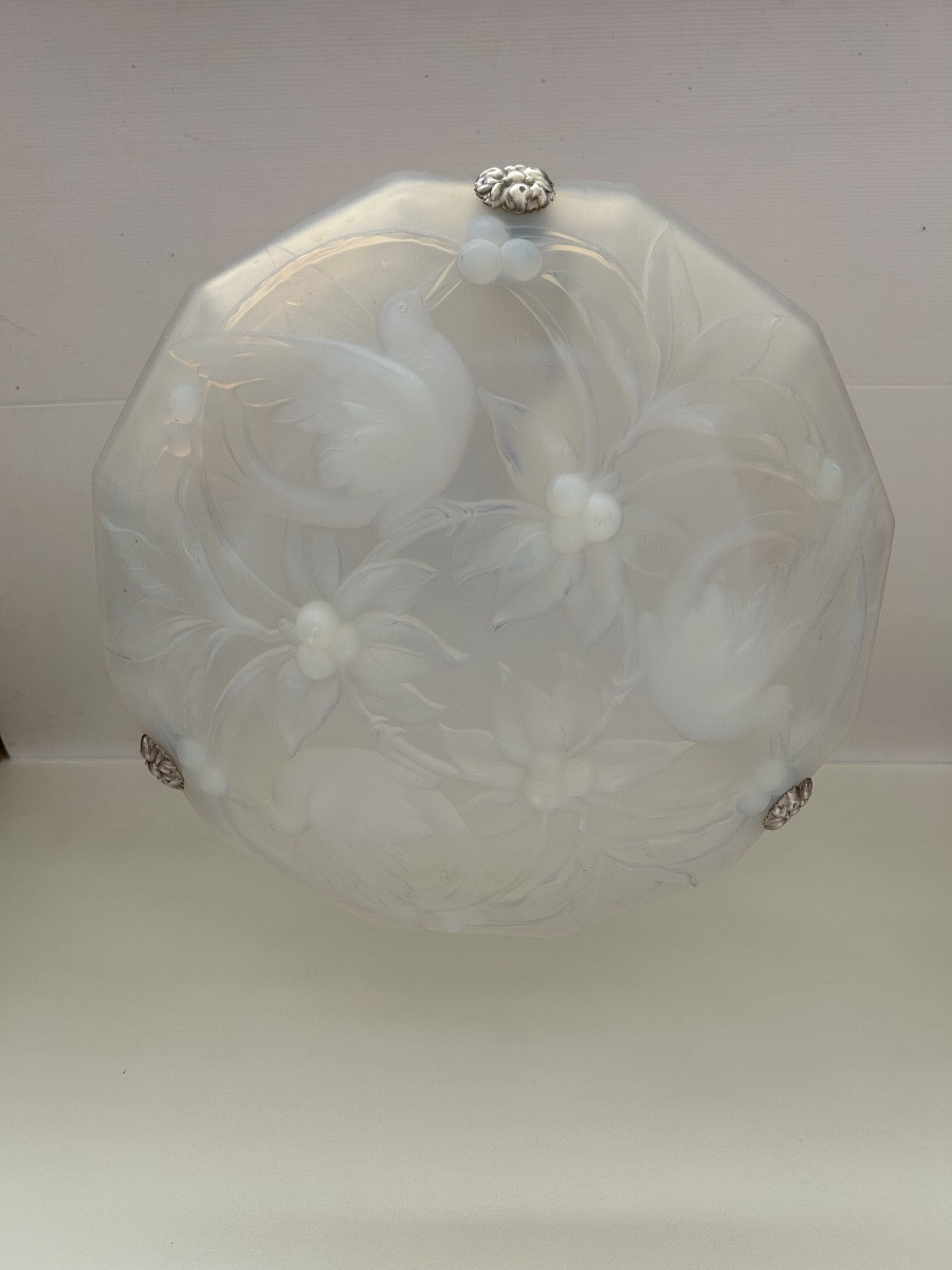 Opalescent Art Deco Hanging Lamp By Verlux-photo-4