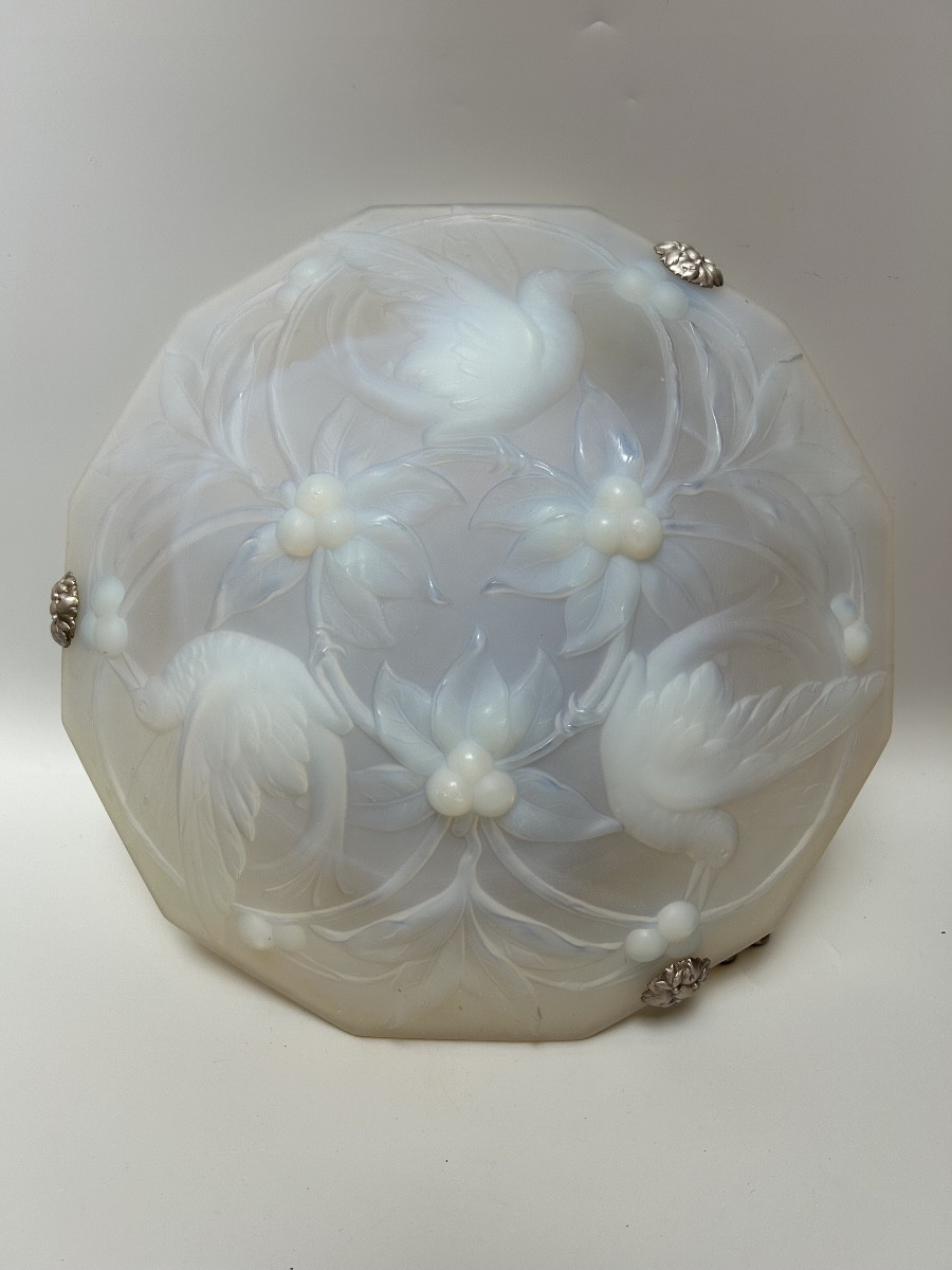 Opalescent Art Deco Hanging Lamp By Verlux-photo-5