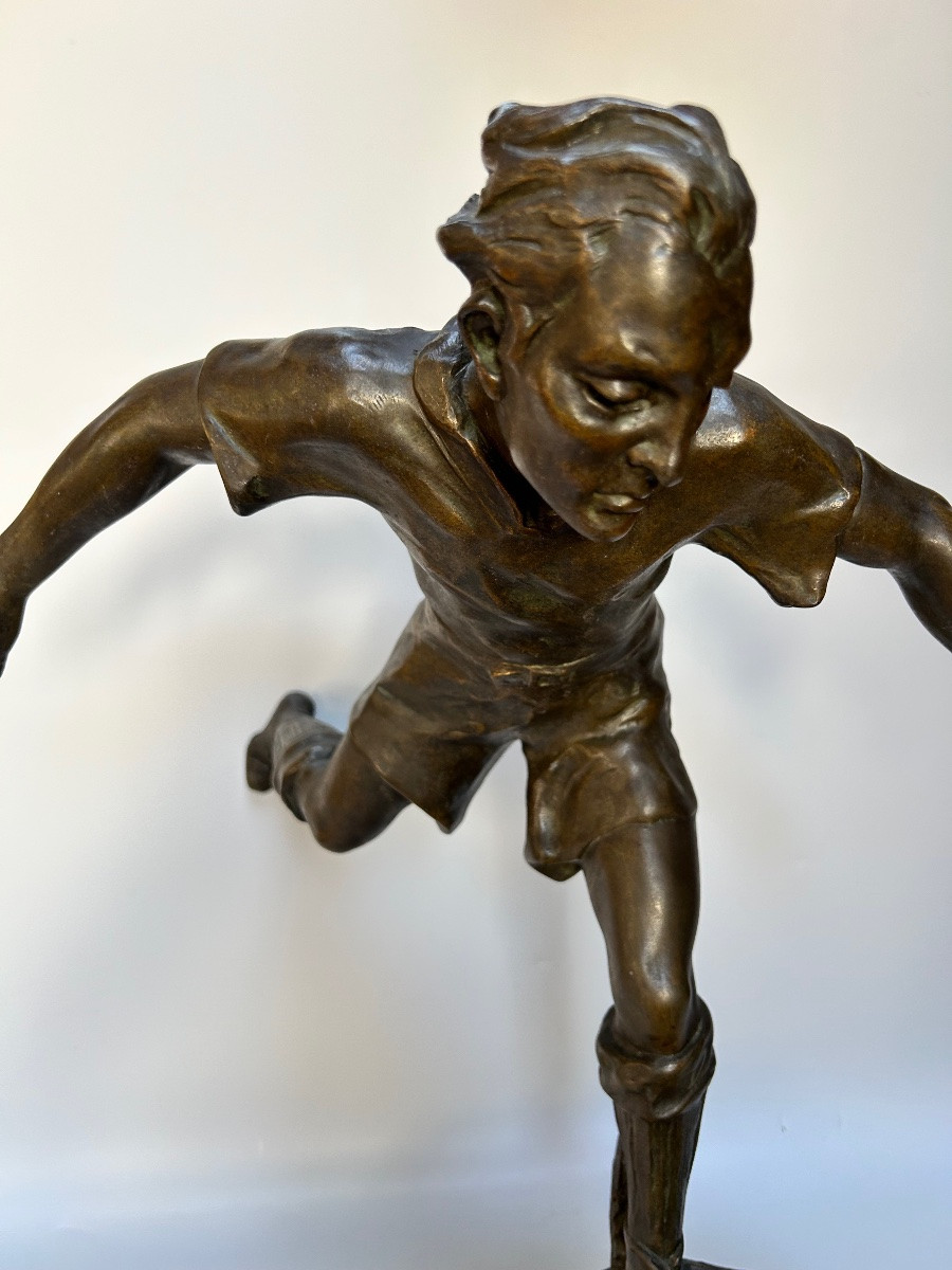 Sculpture Art Déco joueur de Foot-photo-7