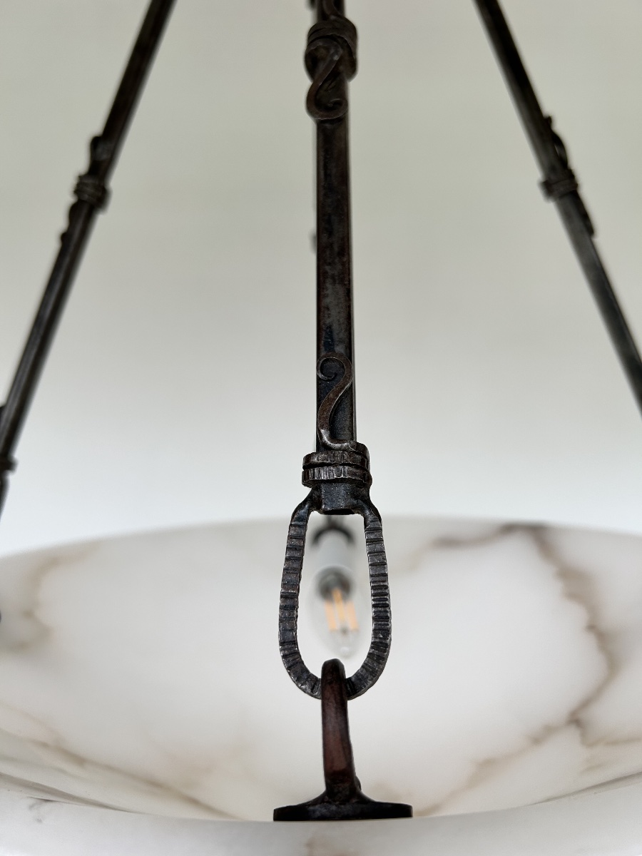 Suspension art déco en albâtre -photo-2