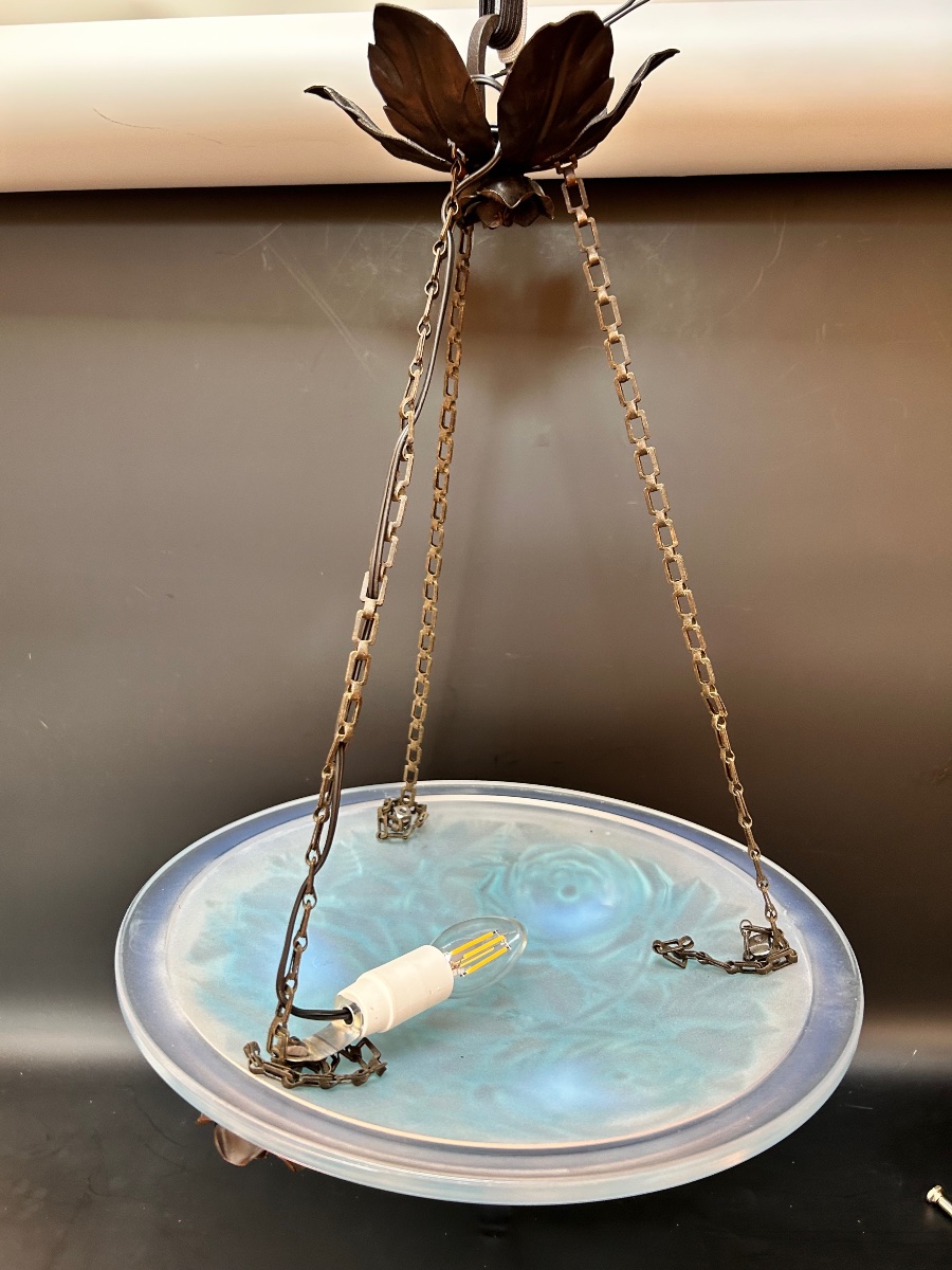 Opal-effect Art Deco Pendant Light-photo-3