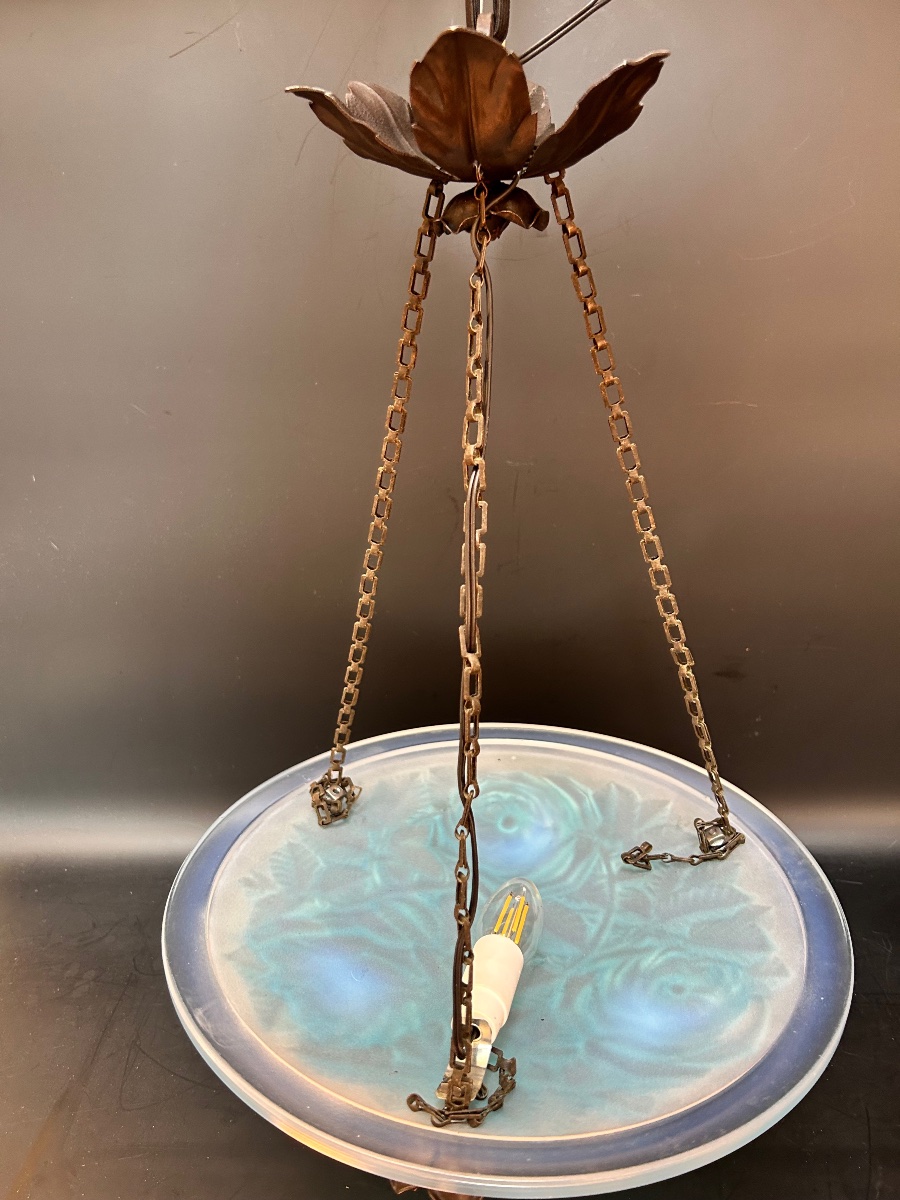 Opal-effect Art Deco Pendant Light-photo-6
