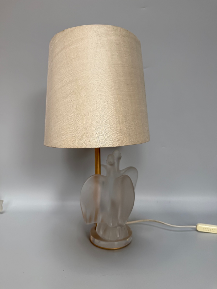 Lalique France Lampe Deux Colombes -photo-2
