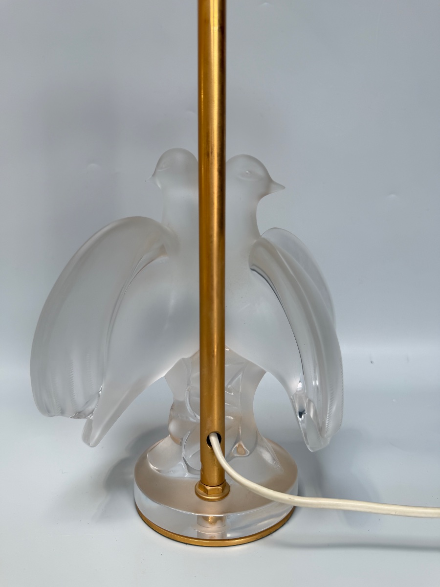 Lalique France Lampe Deux Colombes -photo-5