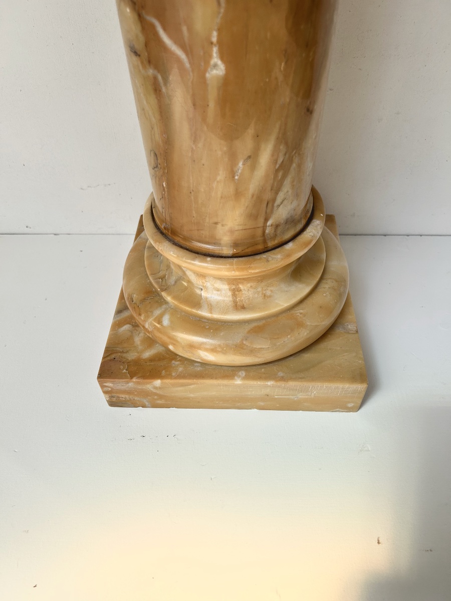 Sienna Marble Stool, Art Deco Period-photo-2
