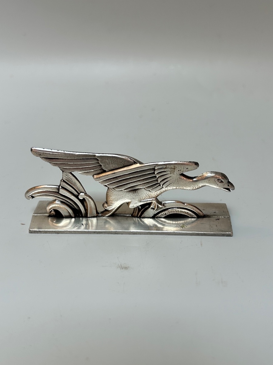 12 Art Deco Knife Holders In Silver-plated Metal-photo-5