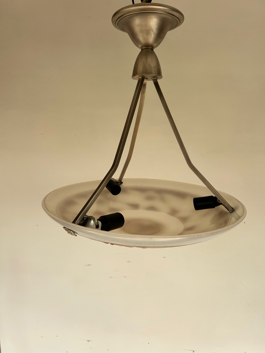 Art Deco Molded Glass Pendant Light-photo-2