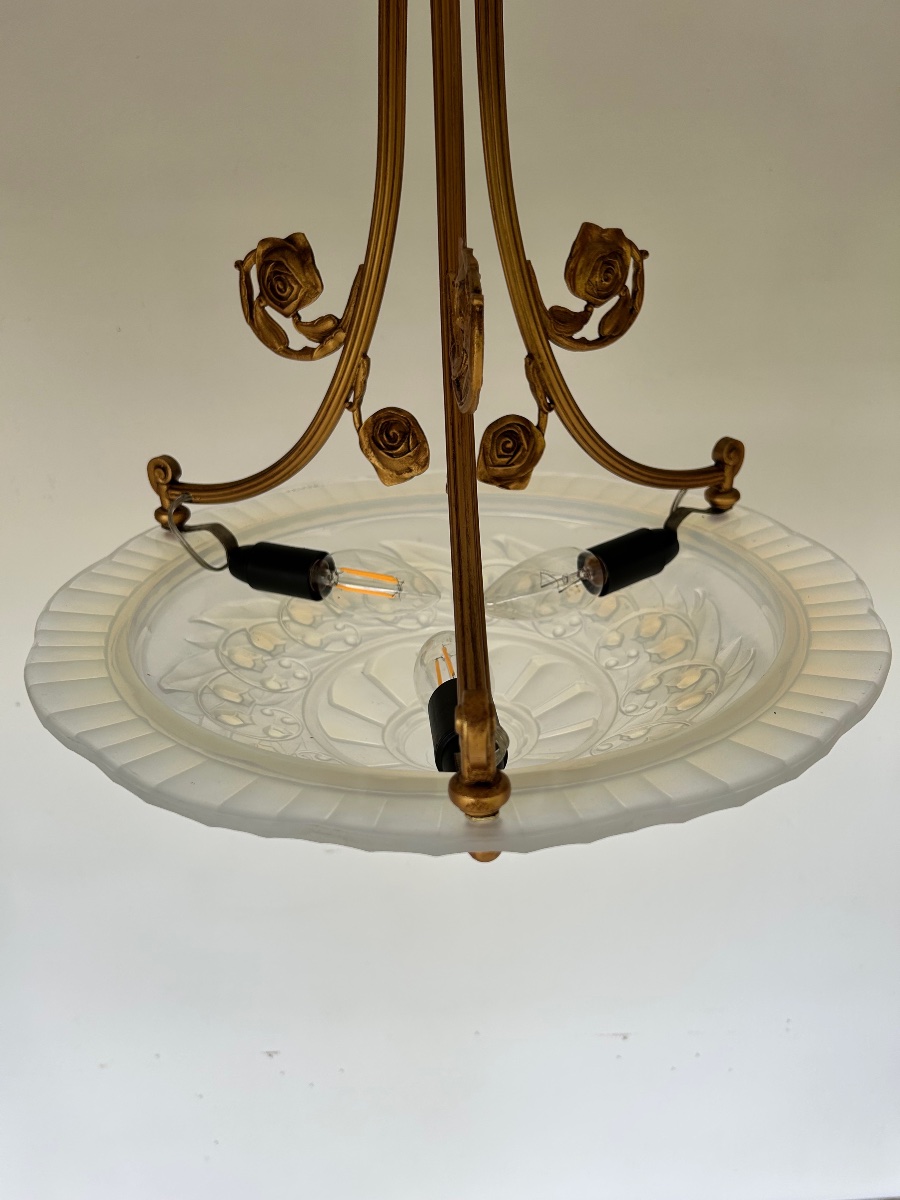 Art Deco Pendant Light Signed By P. Maynadier-photo-3