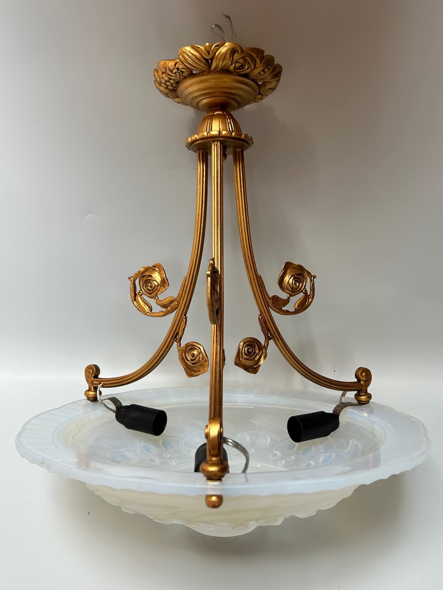Art Deco Pendant Light Signed By P. Maynadier-photo-8