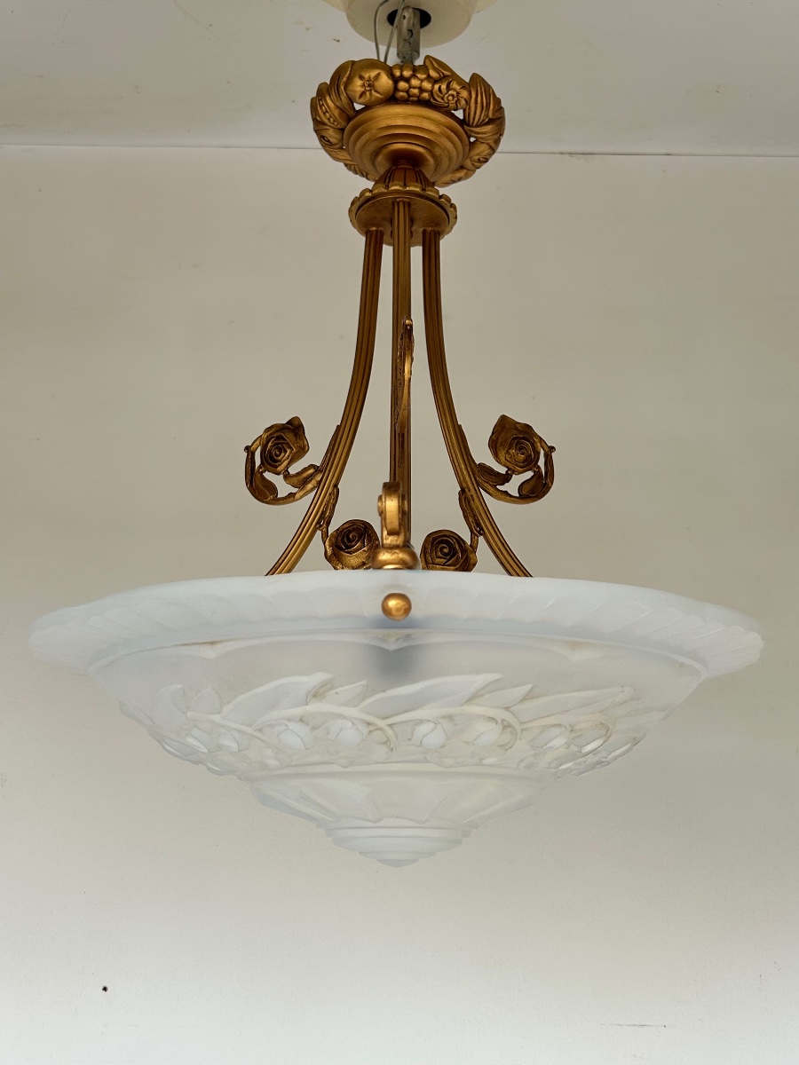 Art Deco Pendant Light Signed By P. Maynadier