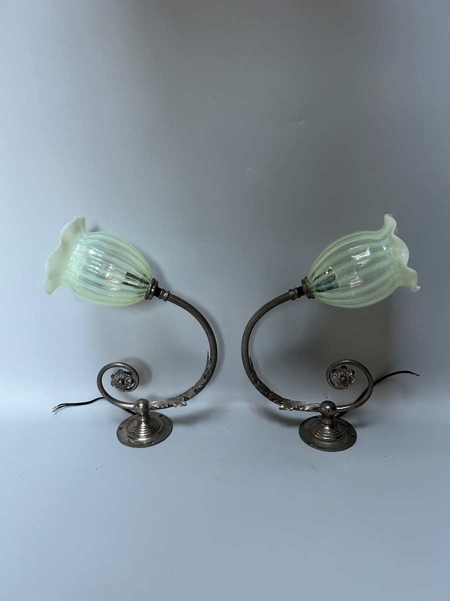 Paire d'Appliques Art Nouveau-photo-7