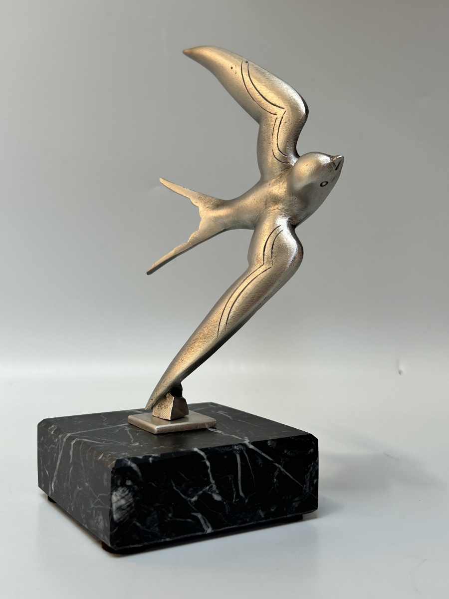 Sculpture art déco Hirondelle par G. Garreau-photo-1