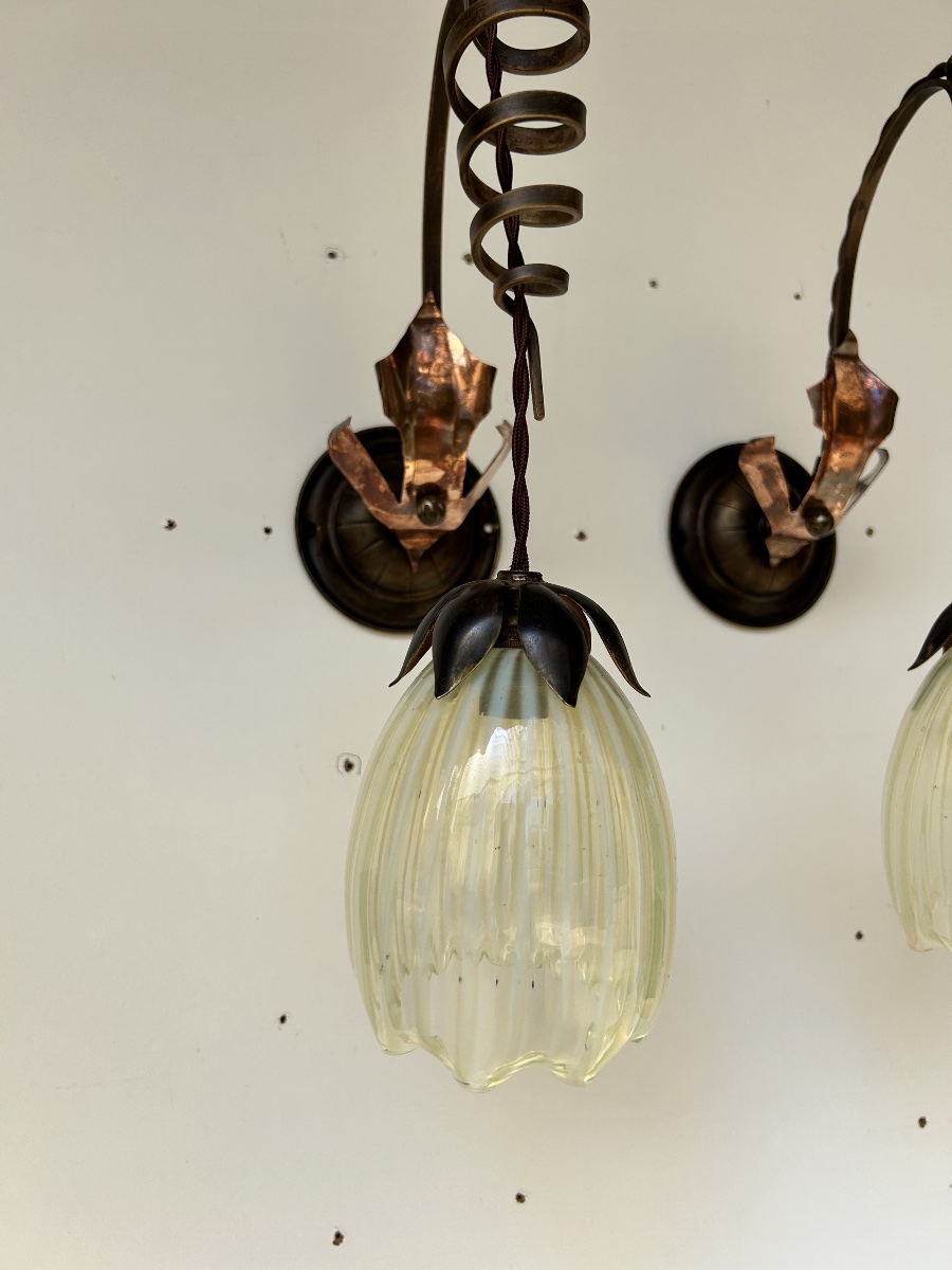 WAS Benson paire d’appliques art nouveau -photo-2