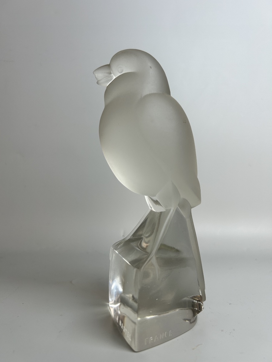 Art Deco Glass Sculpture Signed By J. Martel-photo-2