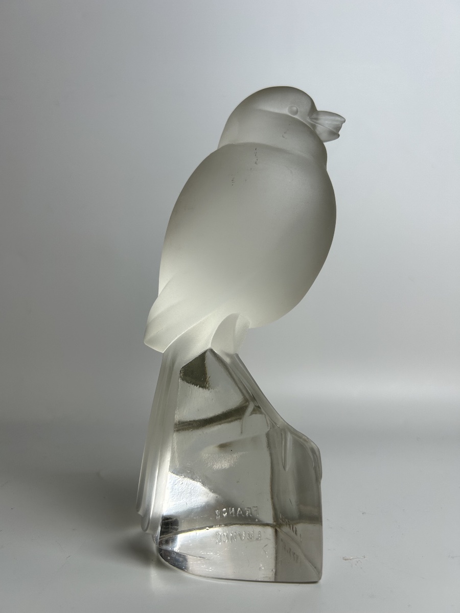 Art Deco Glass Sculpture Signed By J. Martel-photo-3