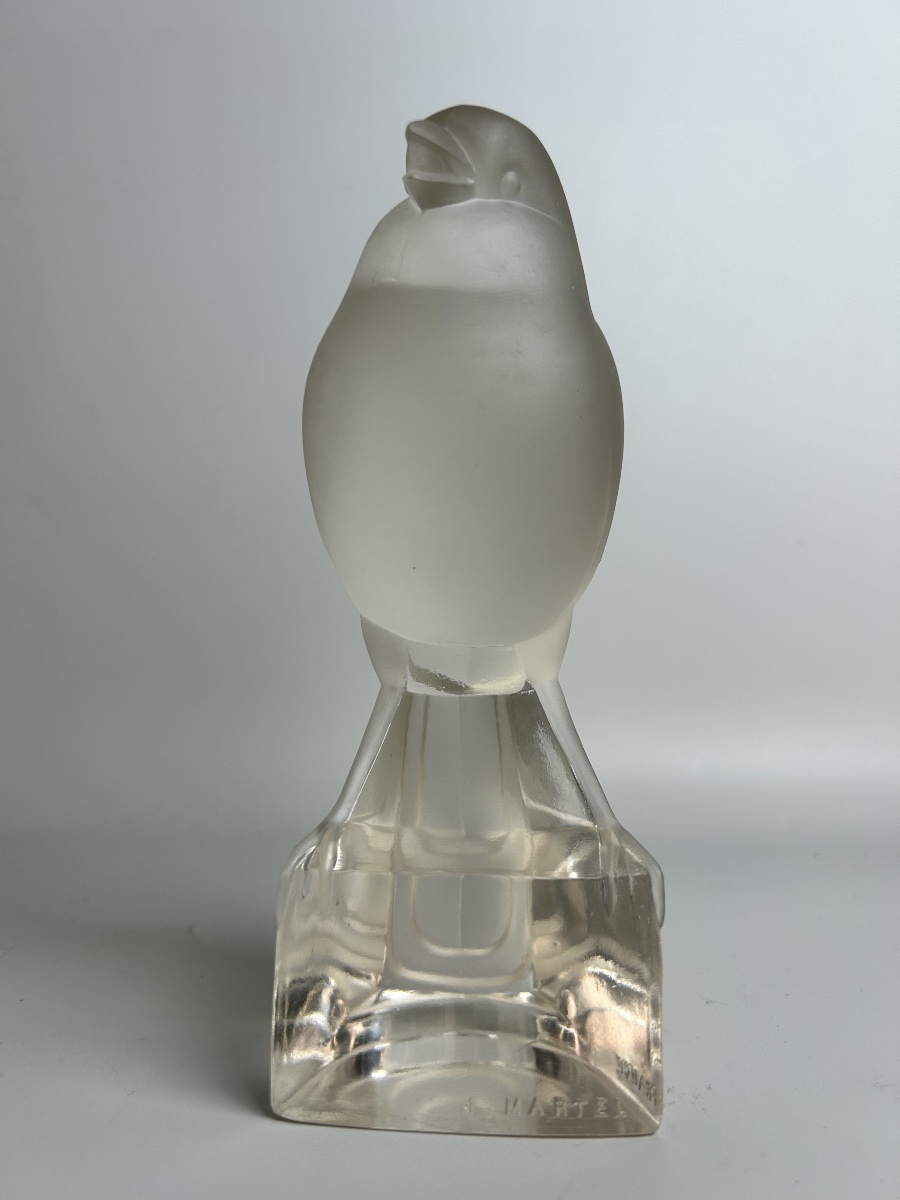 Art Deco Glass Sculpture Signed By J. Martel