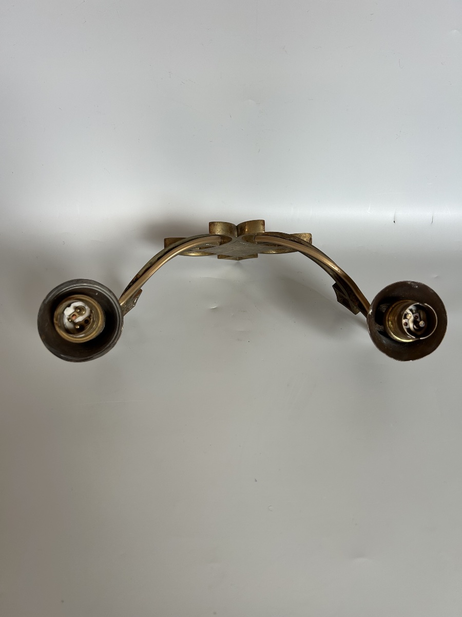 Pair Of Art Deco Wall Sconces Attributed To J. Leleu-photo-4