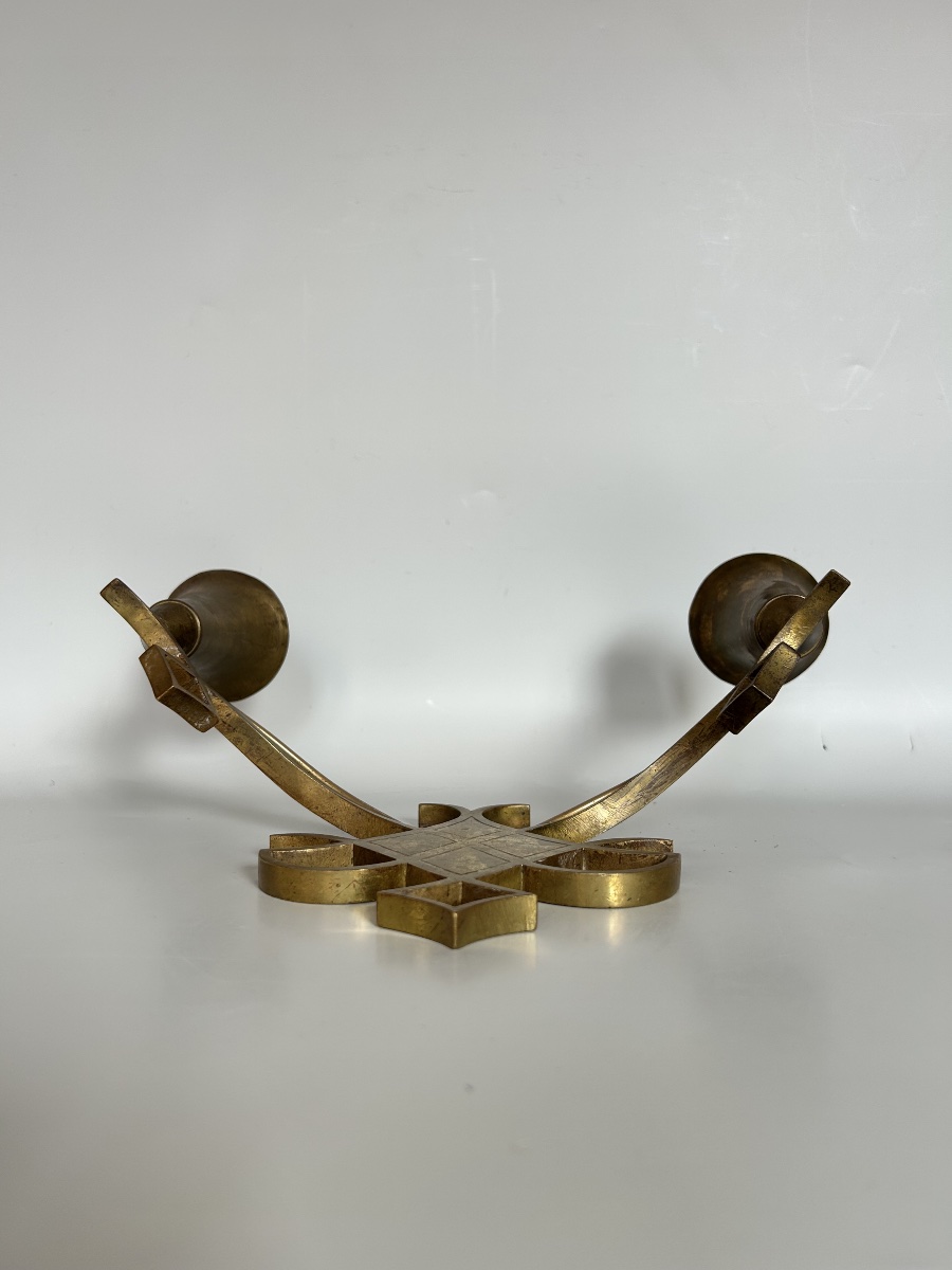 Pair Of Art Deco Wall Sconces Attributed To J. Leleu-photo-1