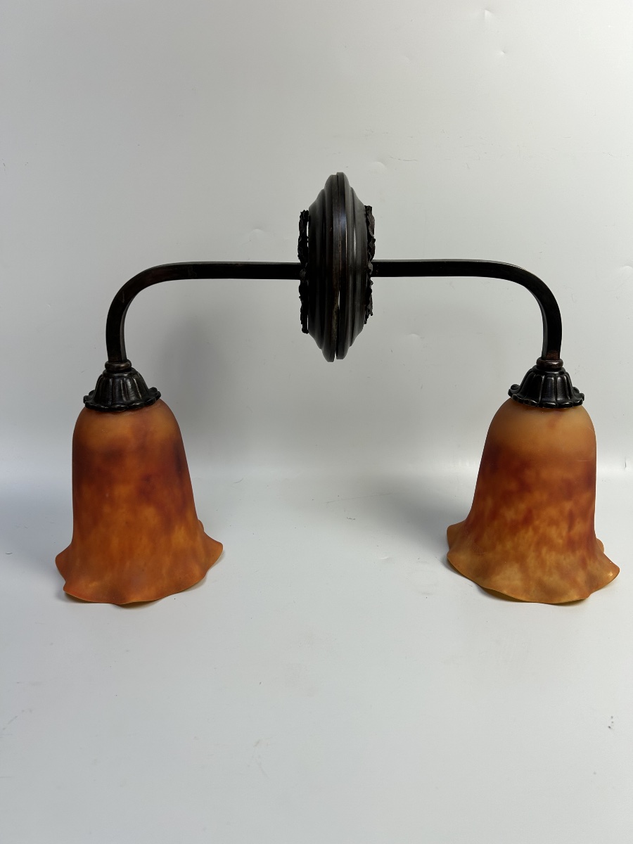 Daum Nancy, Pair Of Art Deco Wall Sconces -photo-4