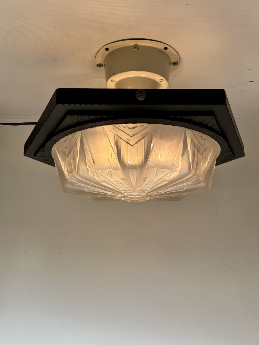 Plafonnier art déco de Muller Frères luneville -photo-3