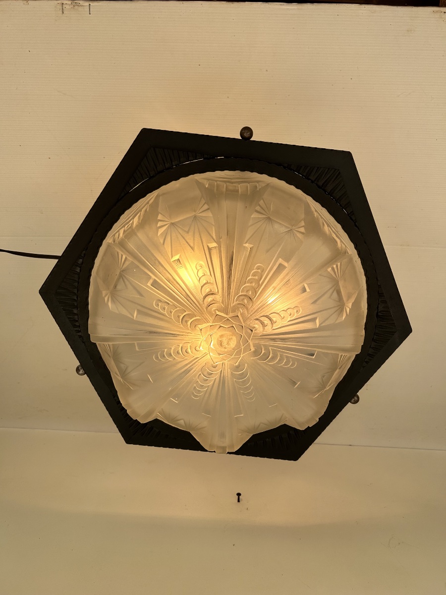 Plafonnier art déco de Muller Frères luneville -photo-2