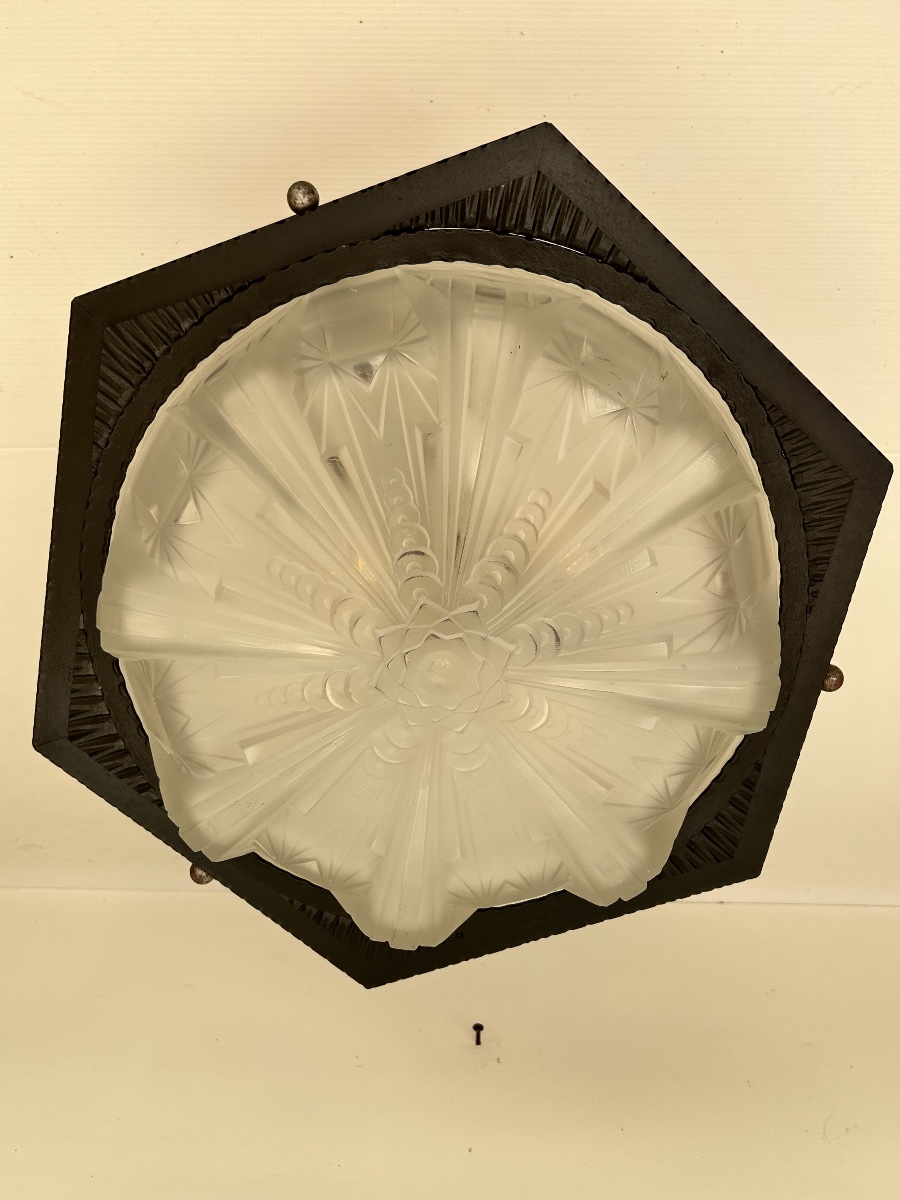 Plafonnier art déco de Muller Frères luneville -photo-3