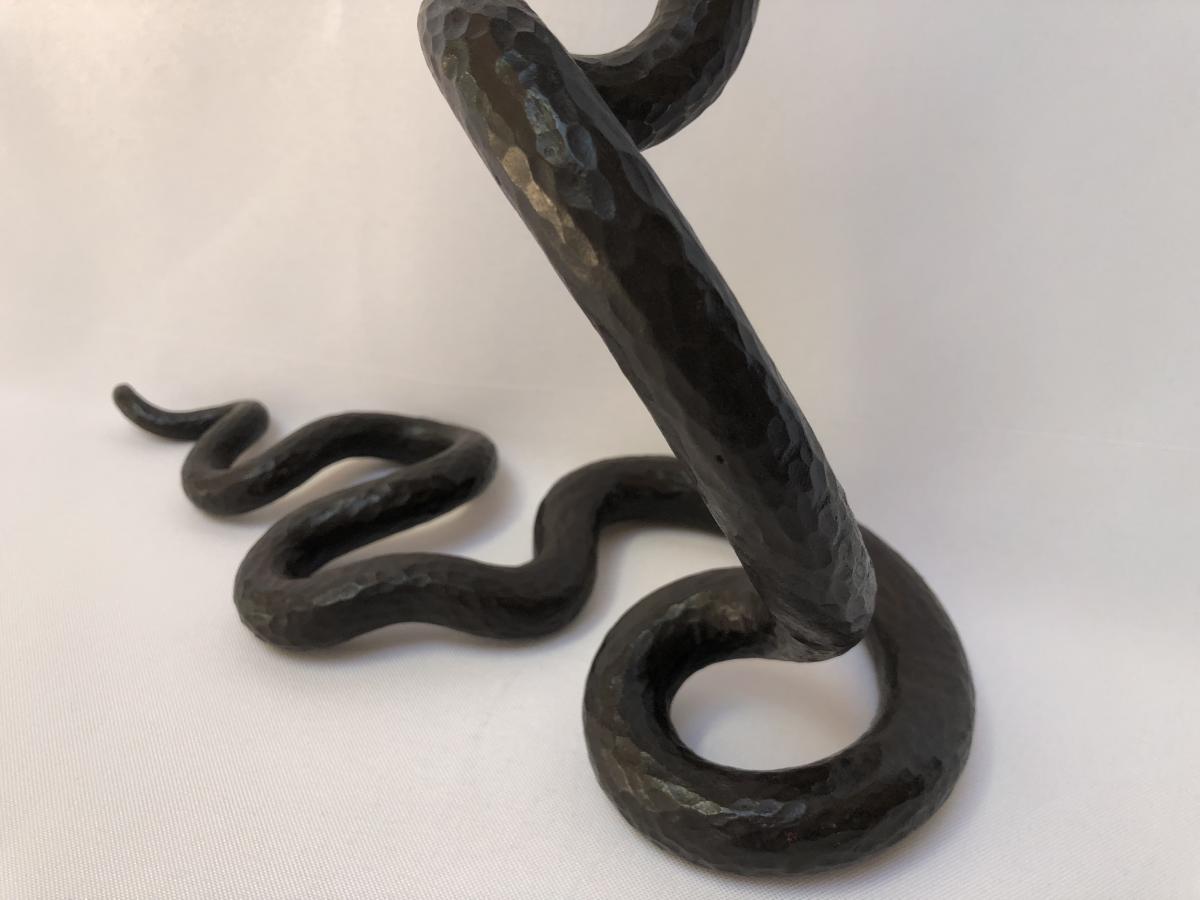 Edgar Brandt Element Decorative Wrought Iron Snake Art Deco-photo-2