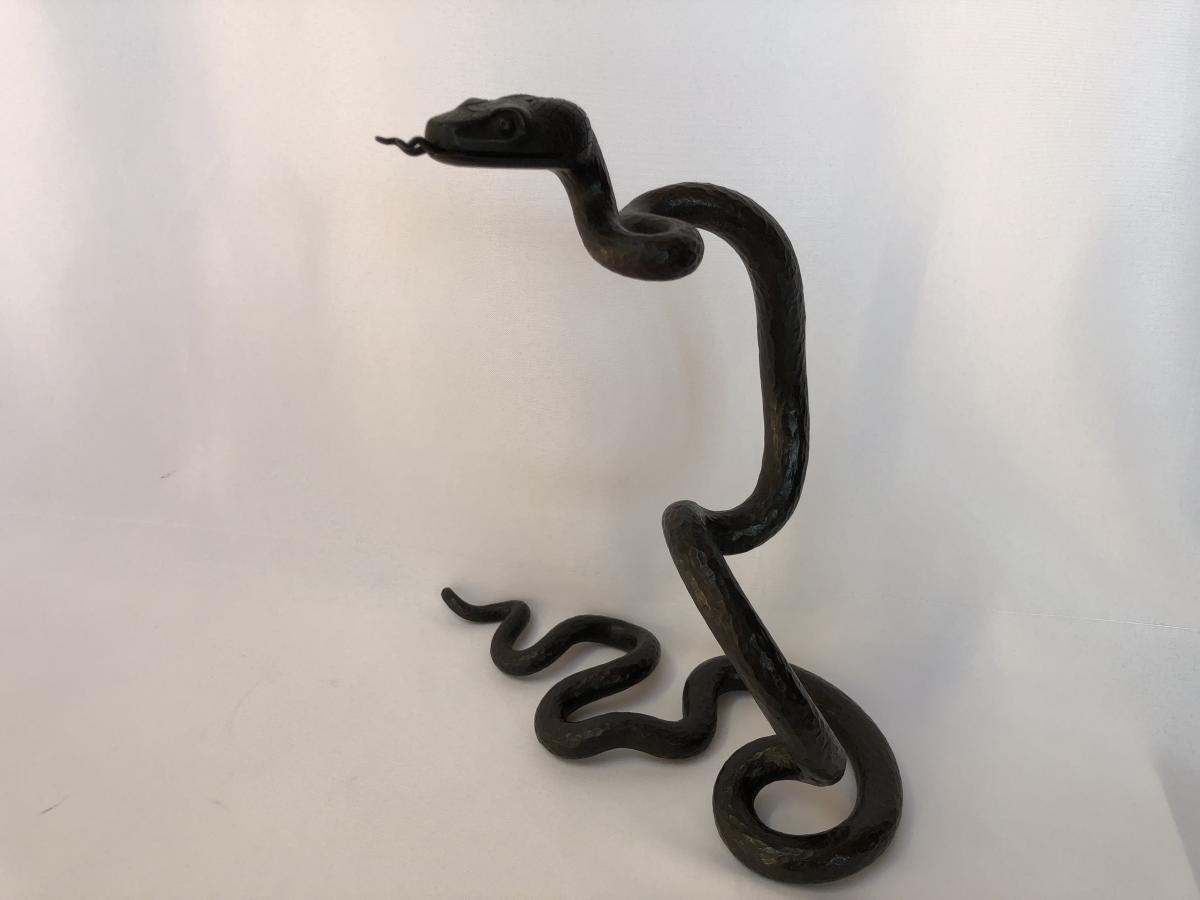Edgar Brandt Element Décoratif En Fer Forgé Serpent Art Déco-photo-7