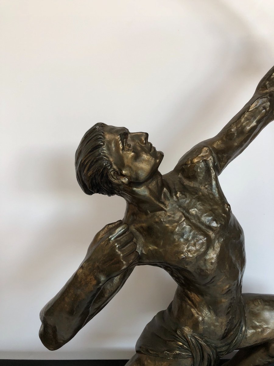 Art Deco Sculpture Signed By J De Roncourt Around 1930-photo-2