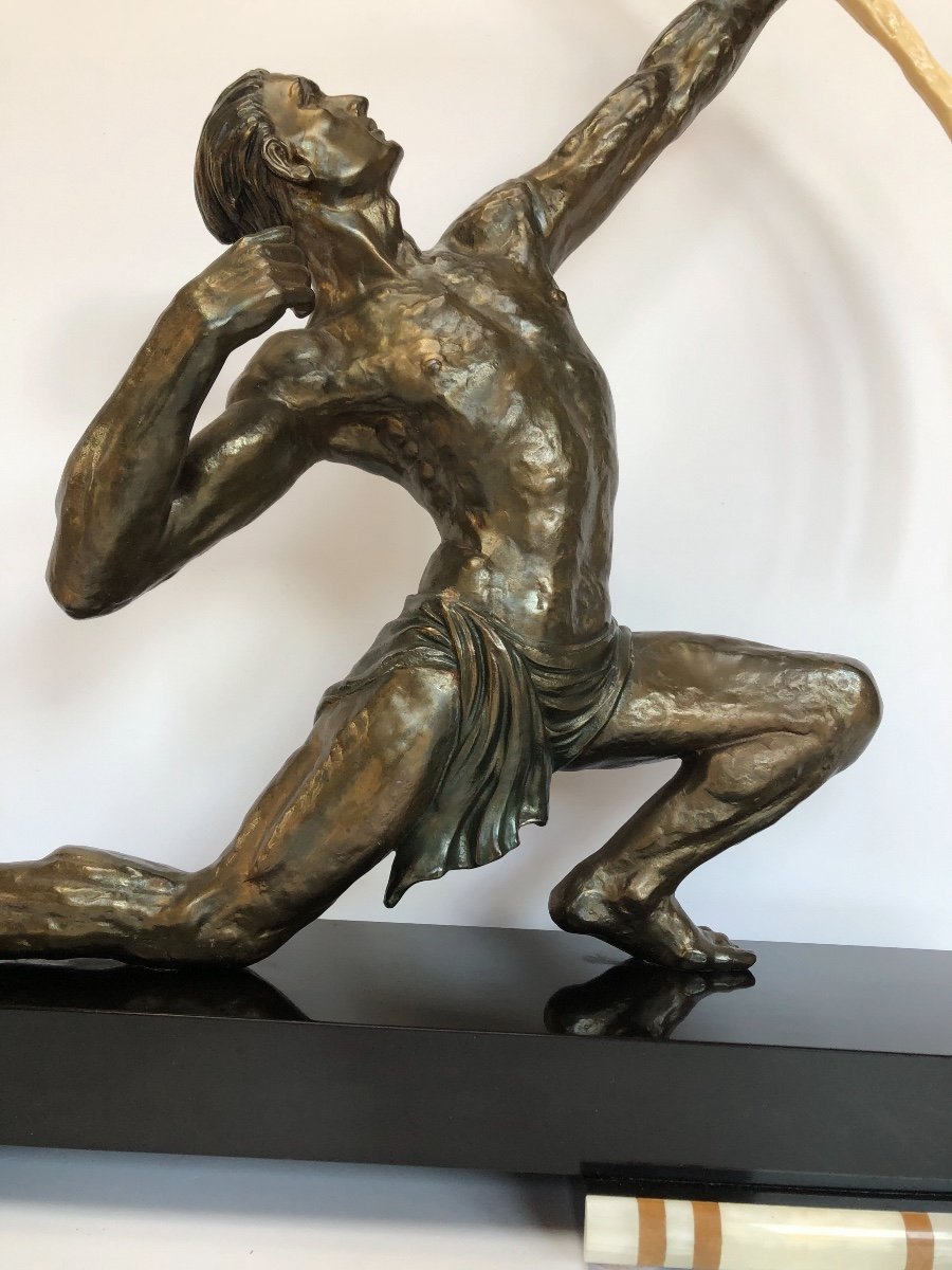 Art Deco Sculpture Signed By J De Roncourt Around 1930-photo-1