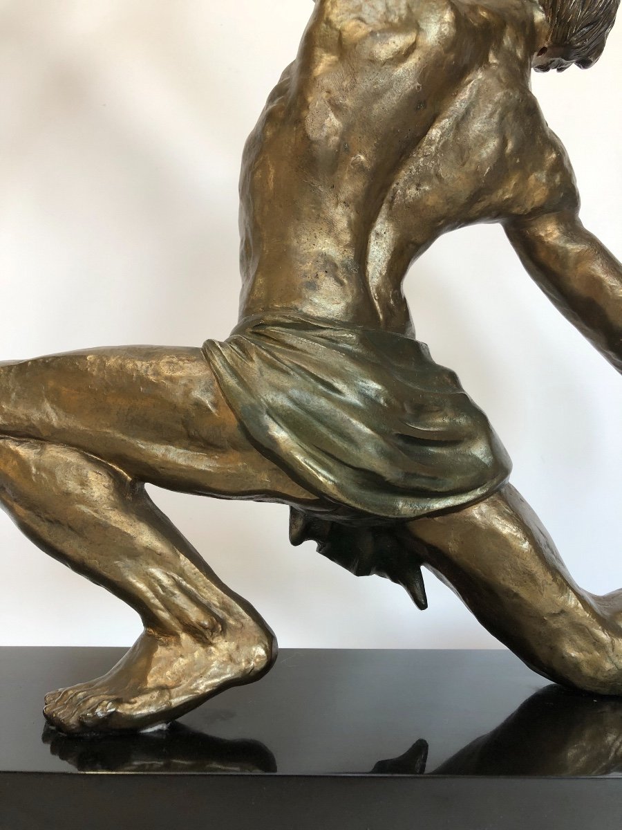 Art Deco Sculpture Signed By J De Roncourt Around 1930-photo-4