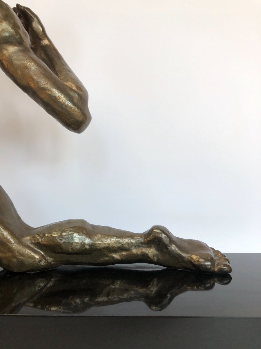 Art Deco Sculpture Signed By J De Roncourt Around 1930-photo-5