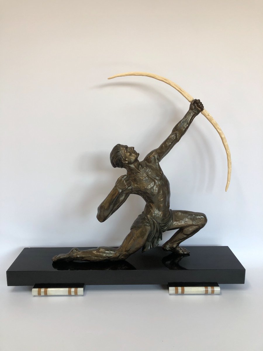Art Deco Sculpture Signed By J De Roncourt Around 1930