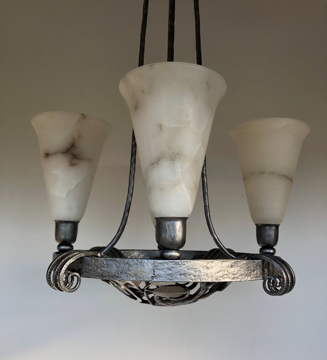 Edgar Brandt Art Deco Chandelier-photo-2