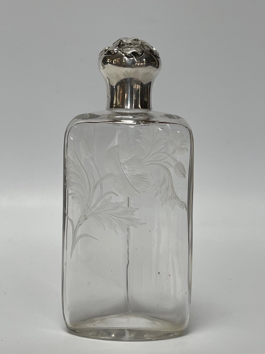 Silver Perfume Kit 4 Art Nouveau Flasks-photo-5