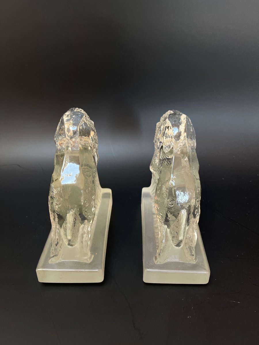 Pair Of Molded Glass Aries Bookends-photo-1