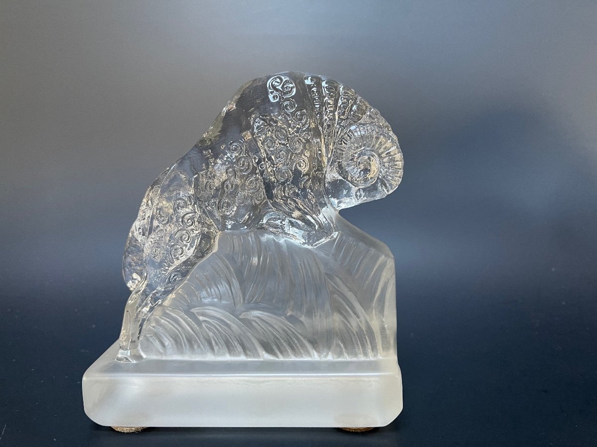 Pair Of Molded Glass Aries Bookends-photo-3