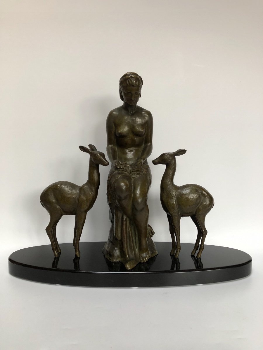 Bronze Art Déco Offrande Signée Cipriani