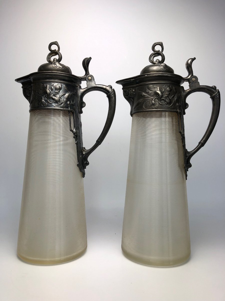 Wmf Pair Of Art Nouveau Ewers-photo-3